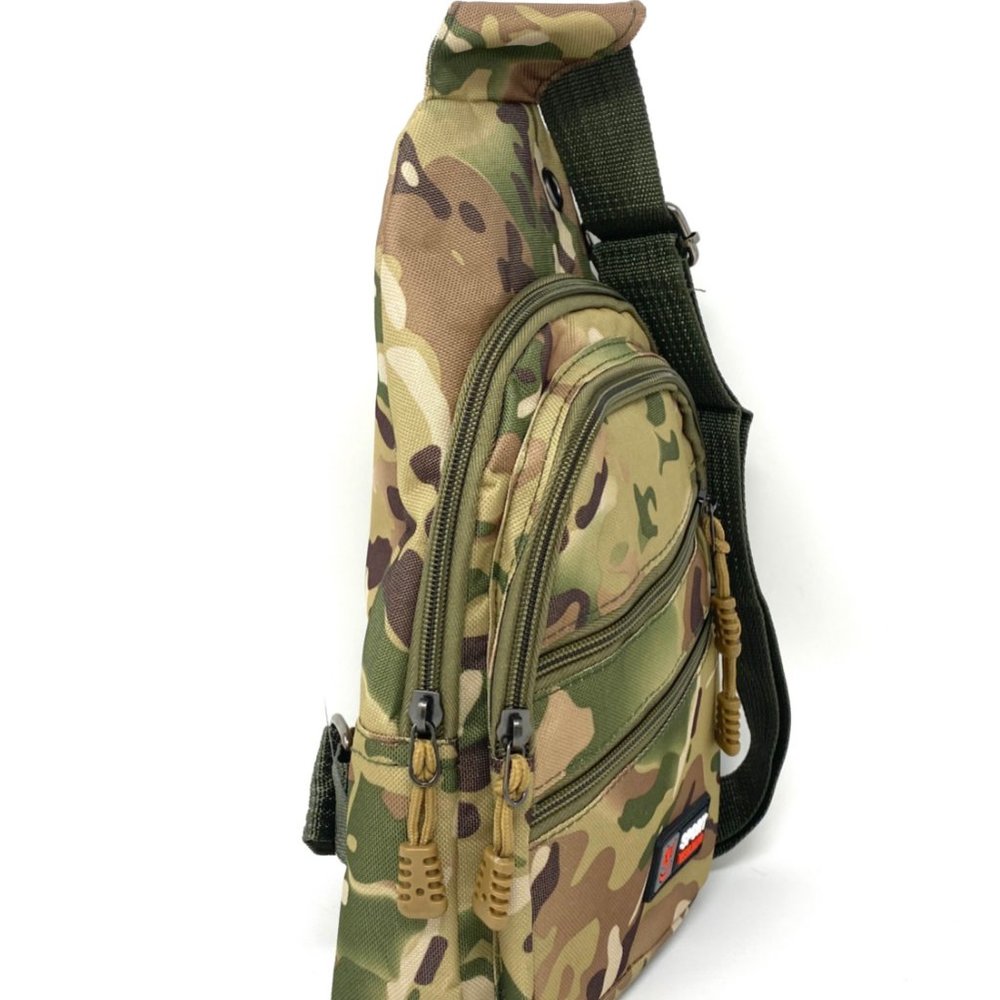 😳SALE😳 NEW Messenger Bag 4 Zip Pockets Camo Military Unisex - Picture 2 of 6